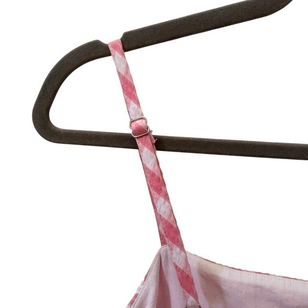 J. Crew Gingham Seersucker Tie Back Midi Dress Pink White Size 8 - Picture 10 of 13